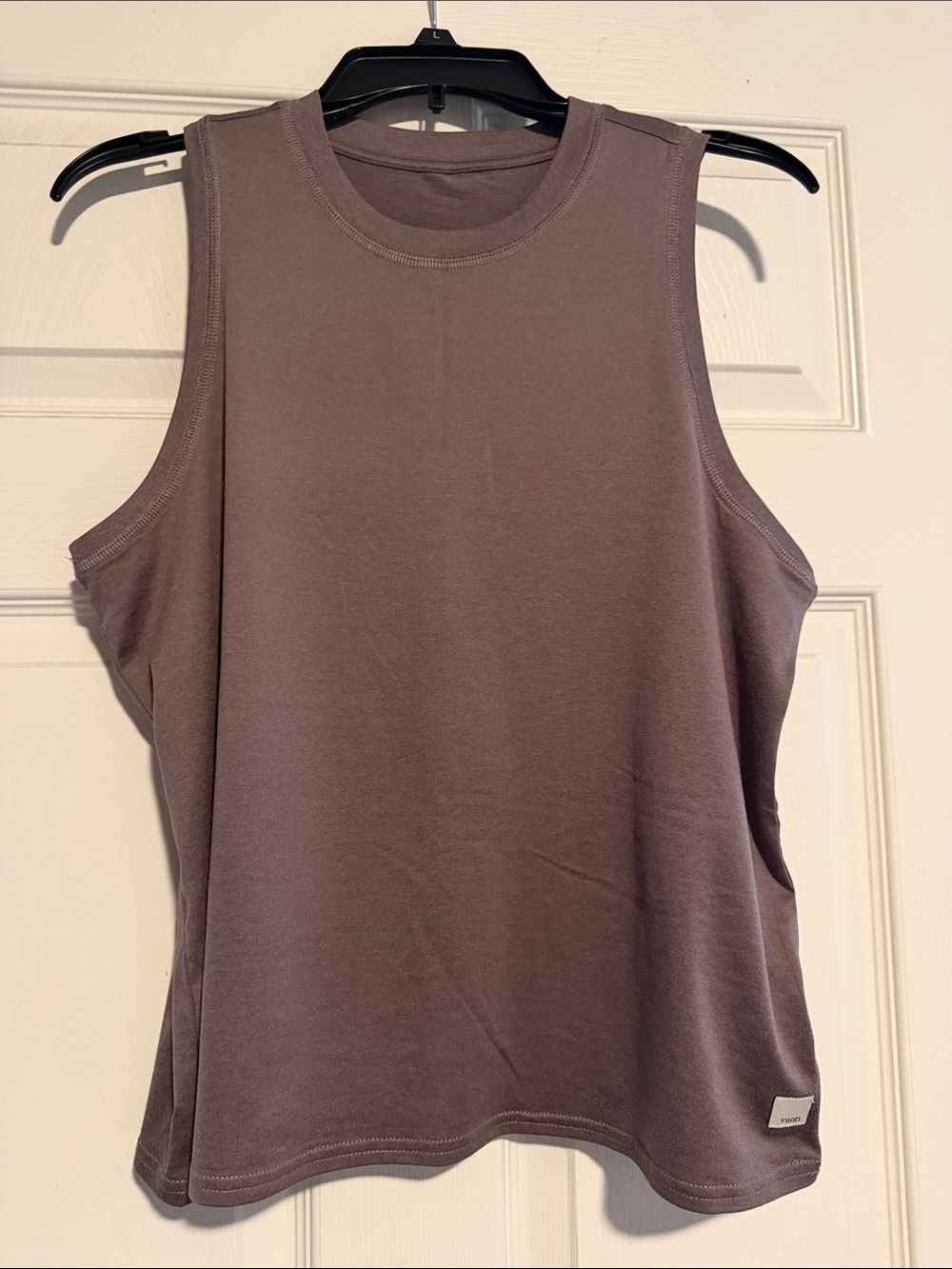 Vuori Sleeveless Muscle Tank in Mauve Taupe